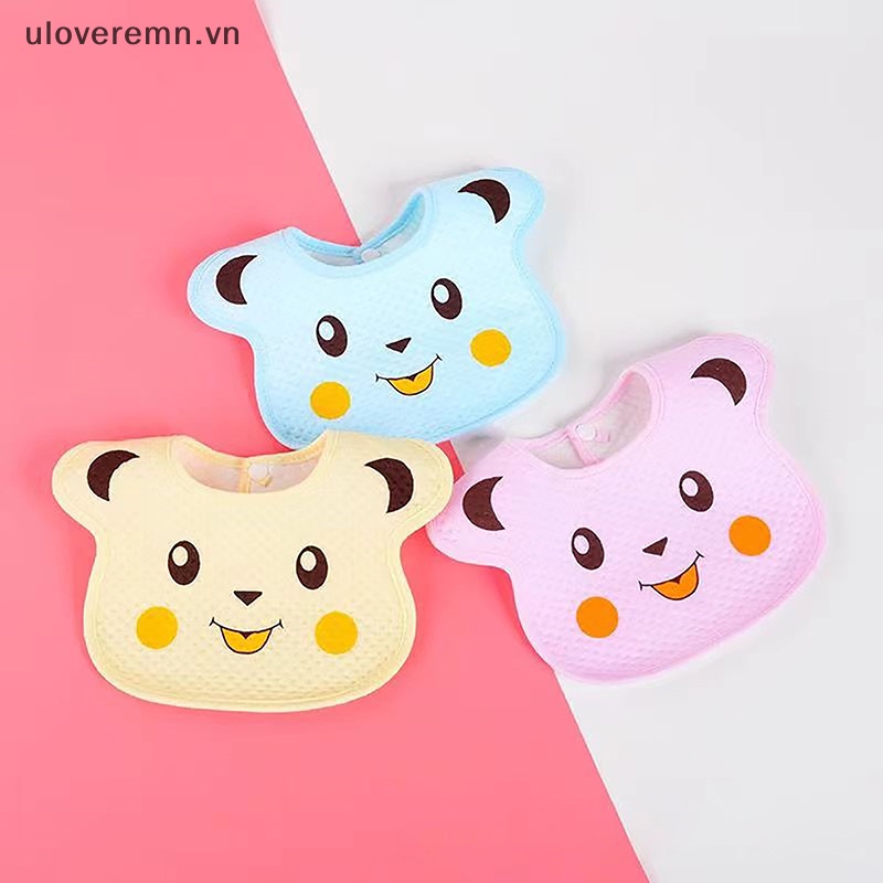 Yếm Ăn Cotton Họa Tiết Hoạt Hình Xinh Xắn Dành Cho Các Bé