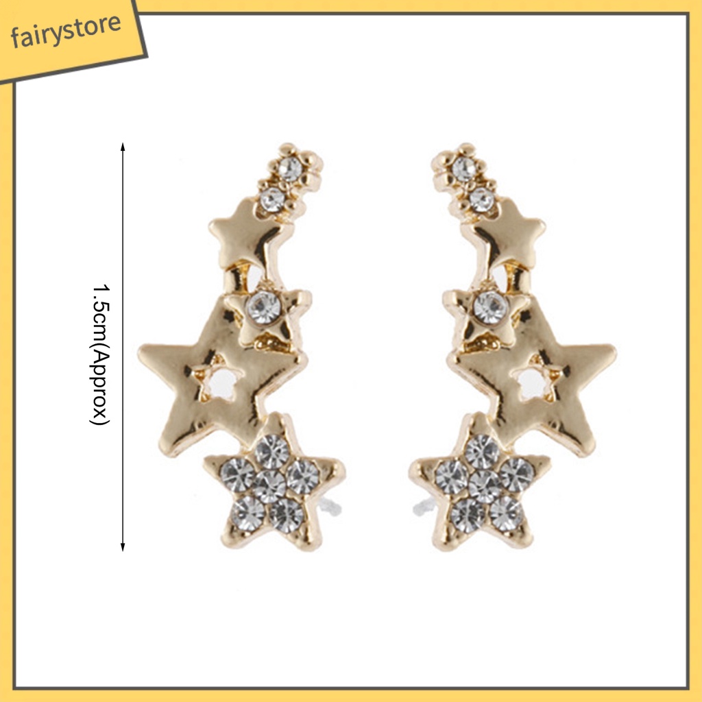 1 Đôi Bông Tai Hình Ngôi Sao Đính Đá Thời Trang Dành Cho Nữ