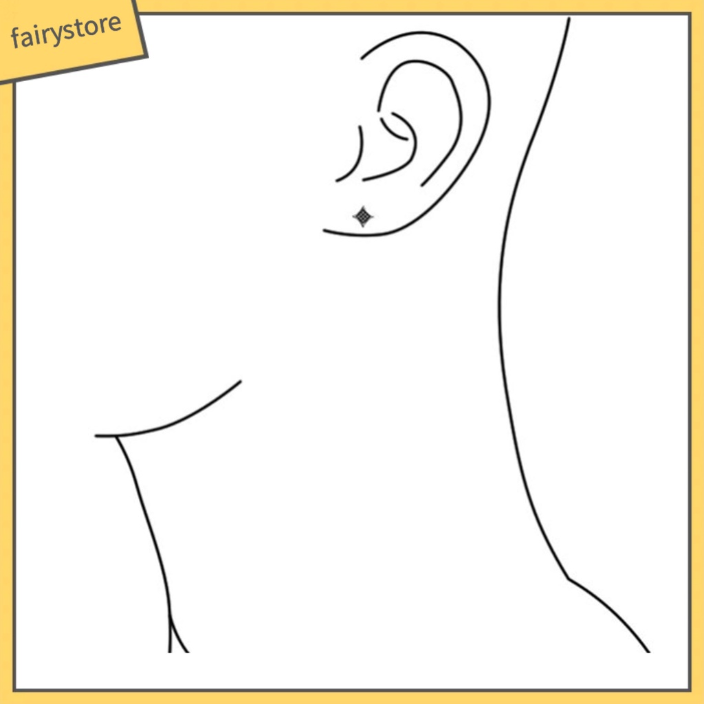 1 Đôi Bông Tai Hình Vuông Bằng Thép Không Gỉ Phong Cách Hàn Quốc Cá Tính Dành Cho Nam