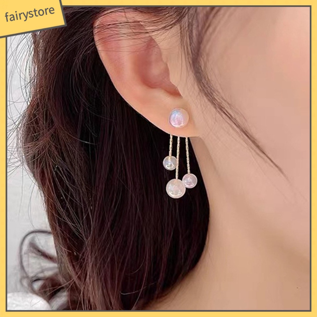 1 Đôi Bông Tai Hình Trái Tim Đính Ngọc Trai Giả Lấp Lánh