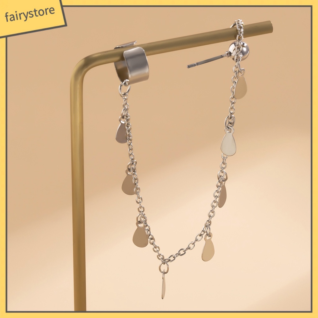 1 Khuyên Vành Tai Hình Trăng Sao Đính Ngọc Trai Nhân Tạo Thời Trang