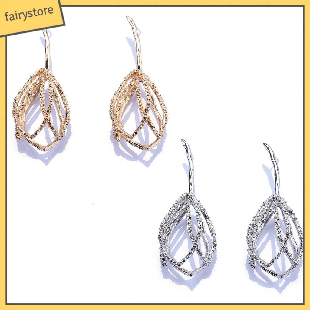 1 Đôi Bông Tai Kim Loại Hình Hoa Phong Cách Vintage Dành Cho Nữ