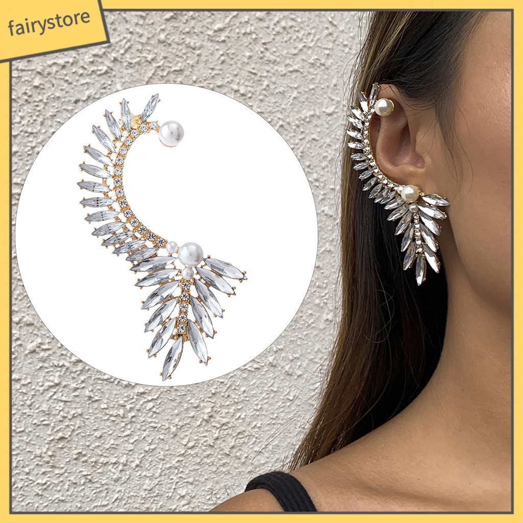 1 Khuyên Kẹp Vành Tai Đính Đá Ngọc Trai Giả Thời Trang