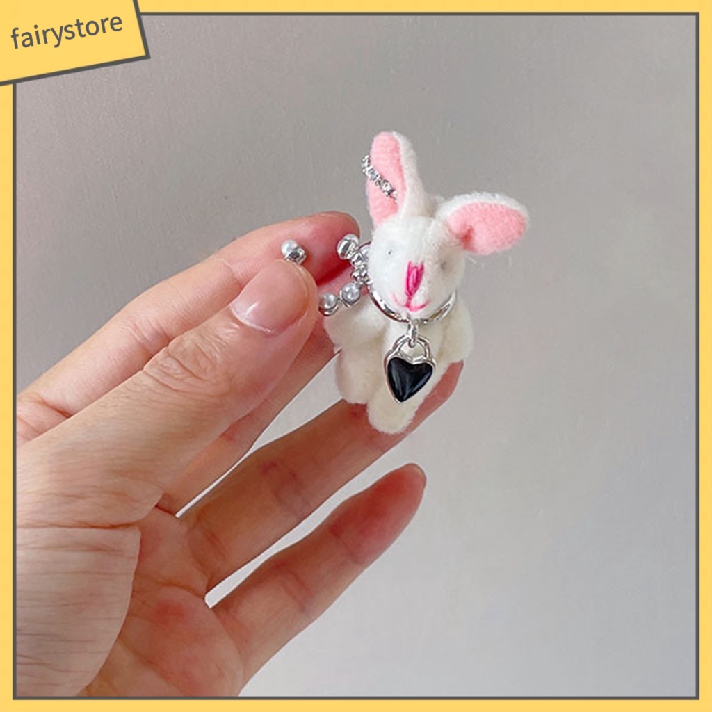 1 Chiếc Khuyên Tai Thỏ Trắng Handmade Bằng Lông Nhung Dễ Thương Bắt Mắt Thời Trang Cho Nữ