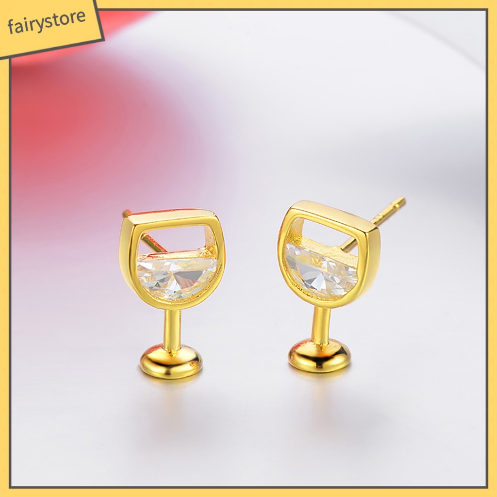 1 Đôi Bông Tai Đính Đá Zircon Chống Gỉ Thời Trang Dành Cho Nữ