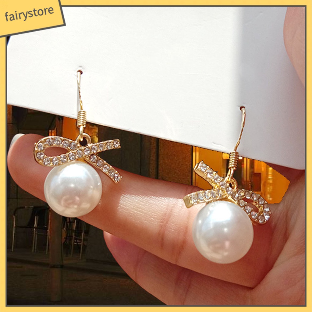 Bông Tai Hình Nơ Đính Đá Thời Trang Dành Cho Nữ