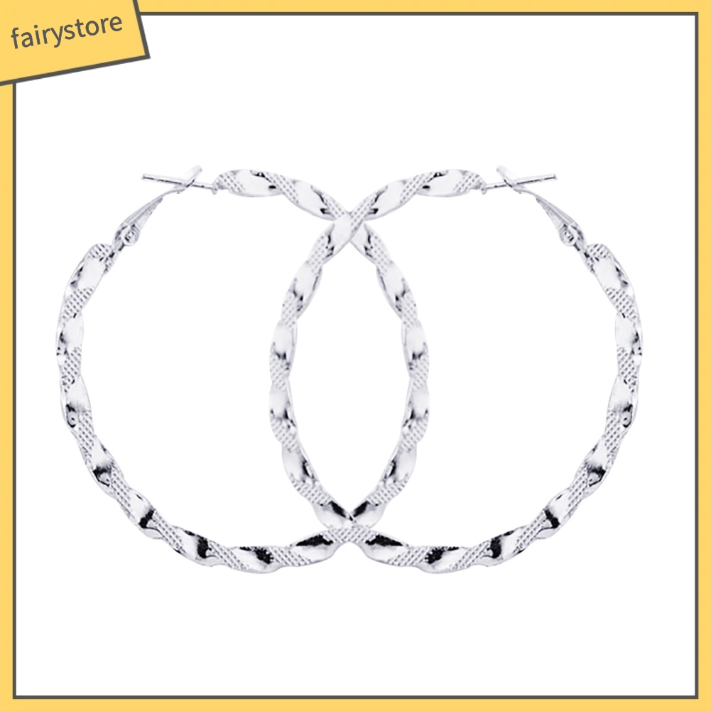 Khuyên Tai Vòng Tròn Lớn Xoắn Lớn Thời Trang Cho Nữ