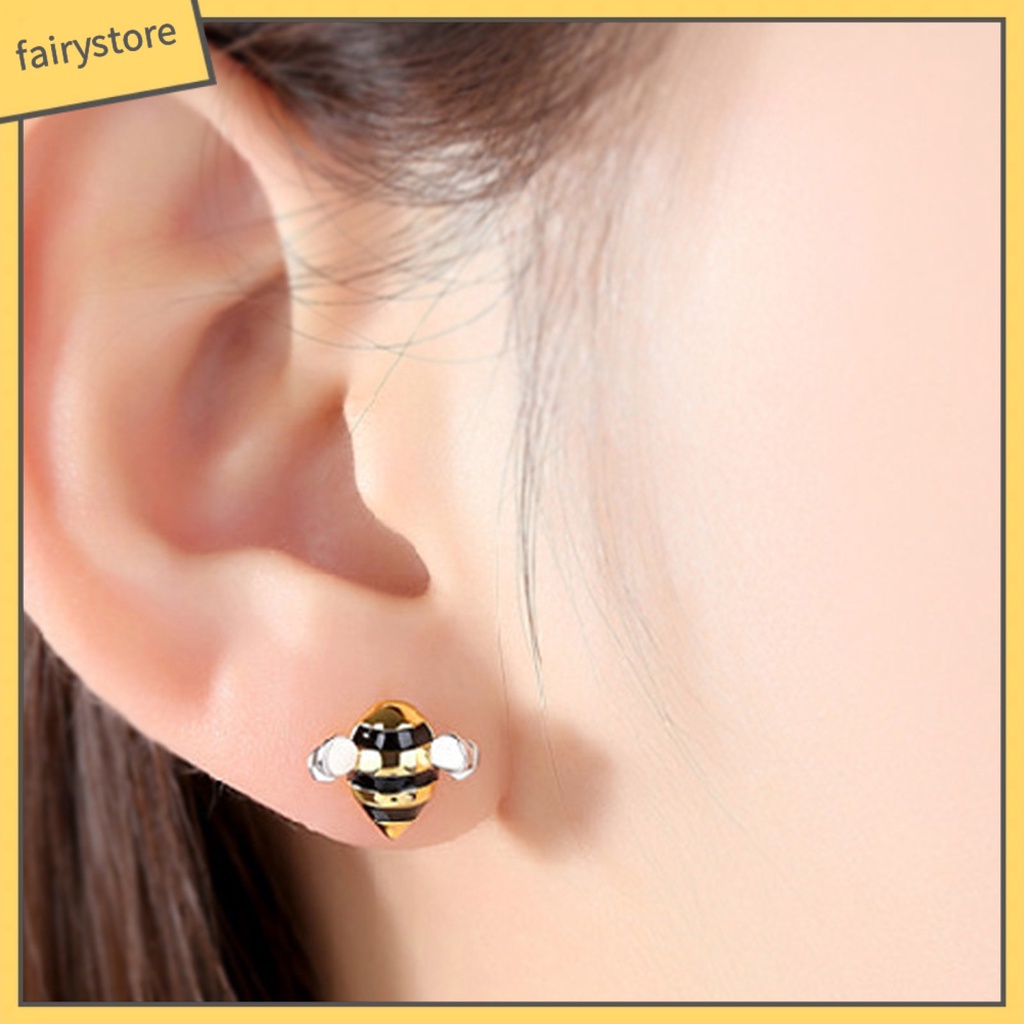 1 Đôi Bông Tai Hình Con Ong Bằng Hợp Kim Thời Trang Dành Cho Nữ