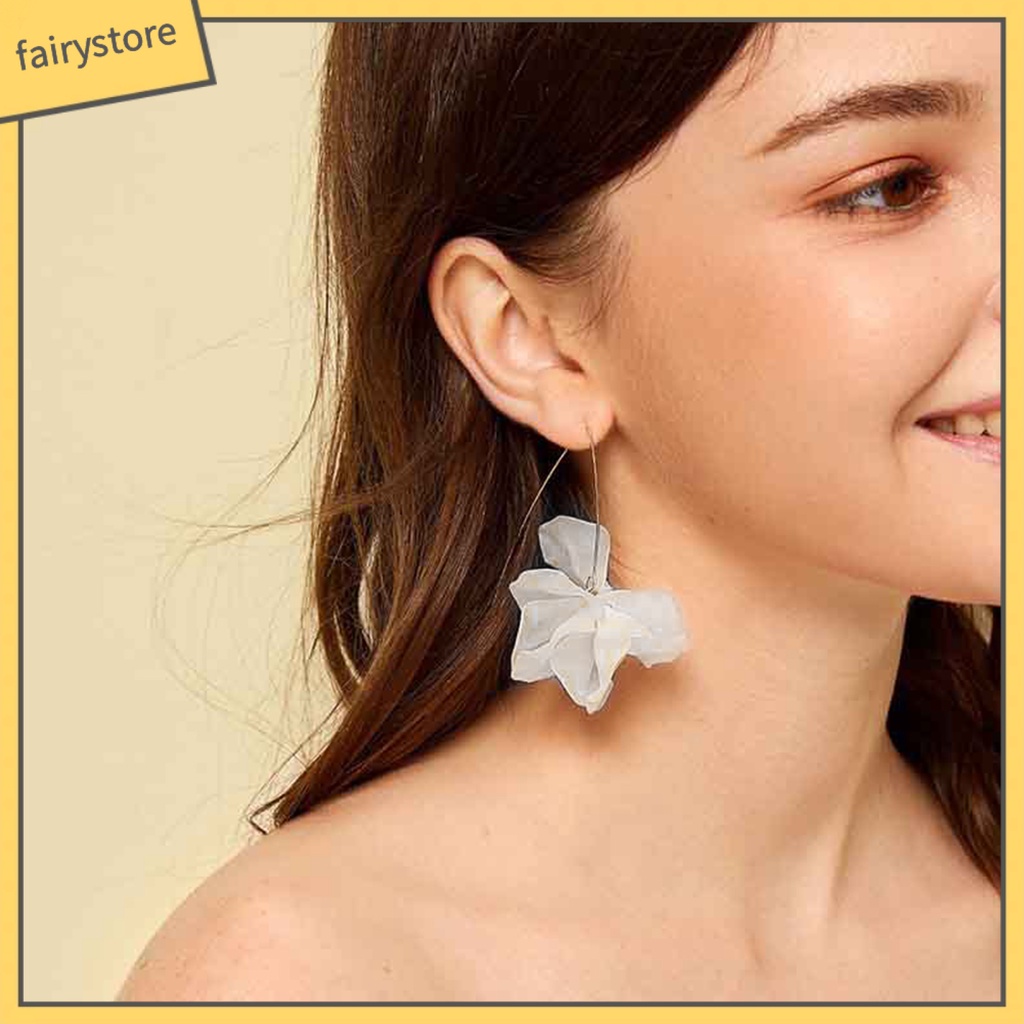 1 Đôi Bông Tai Móc Hình Cánh Hoa Handmade Phong Cách Bohemian