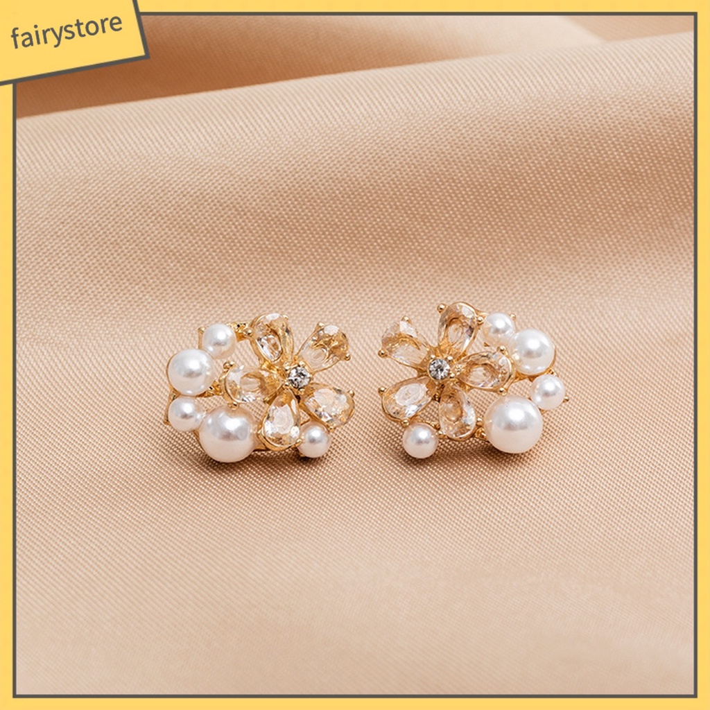 1 Đôi Bông Tai Đinh Tán Bằng Hợp Kim Cứng Chống Dao Hình Bông Hoa Dành Cho Nữ