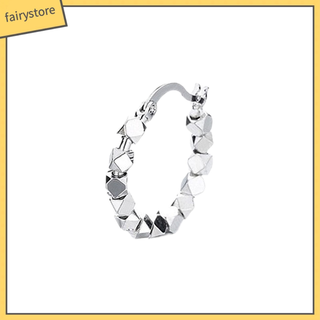 1 Đôi Bông Tai Xỏ Hạt Cườm Hình Vuông Phong Cách Hàn Quốc Dành Cho Nữ