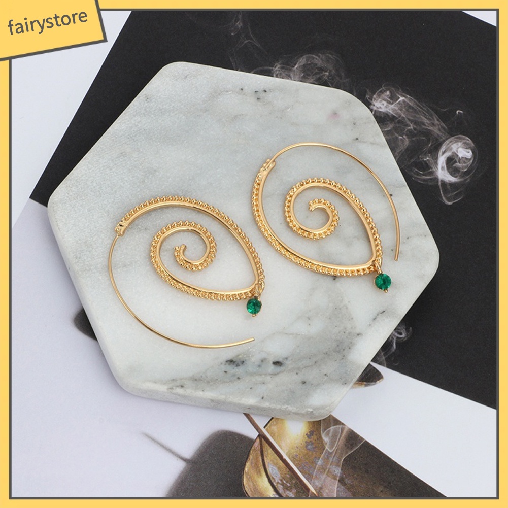 Bông Tai Hình Giọt Nước Xoắn Ốc Độc Đáo Dành Cho Nữ