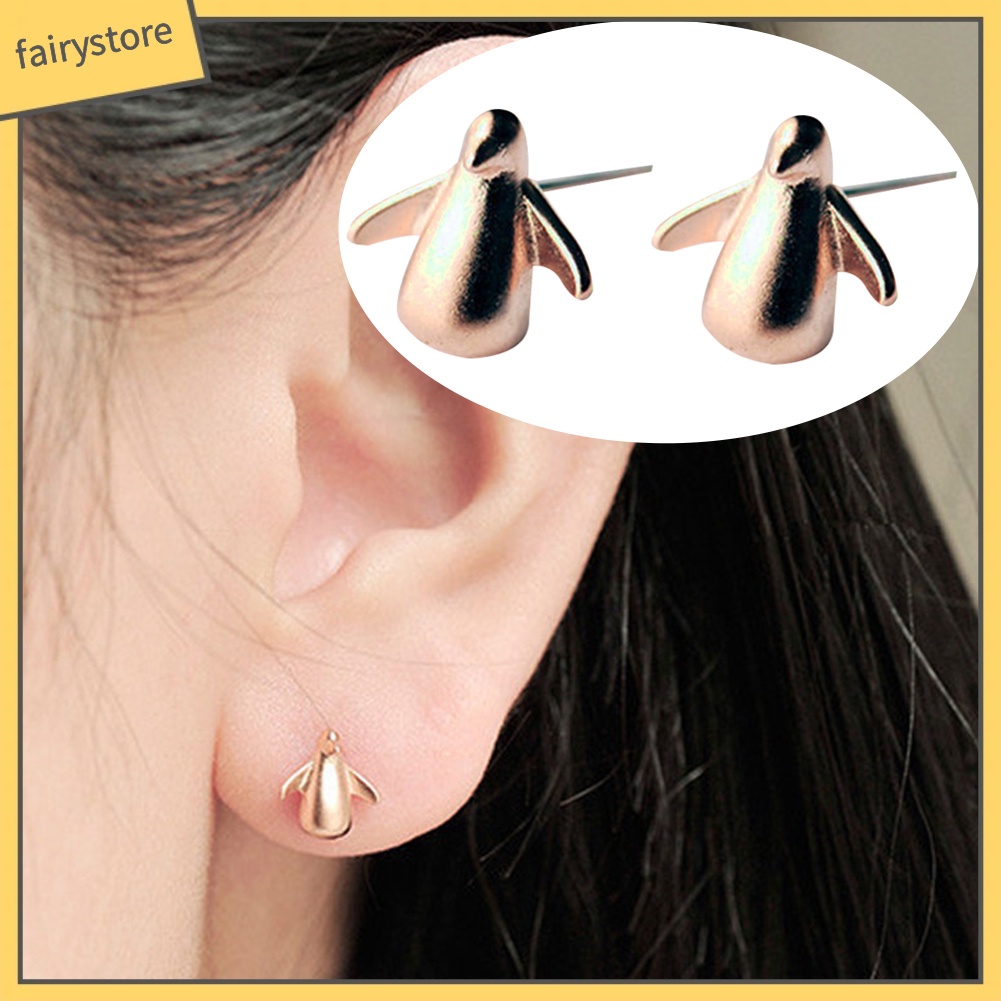 Khuyên Tai Hình Chim Cánh Cụt 3D Dễ Thương Dành Cho Nữ