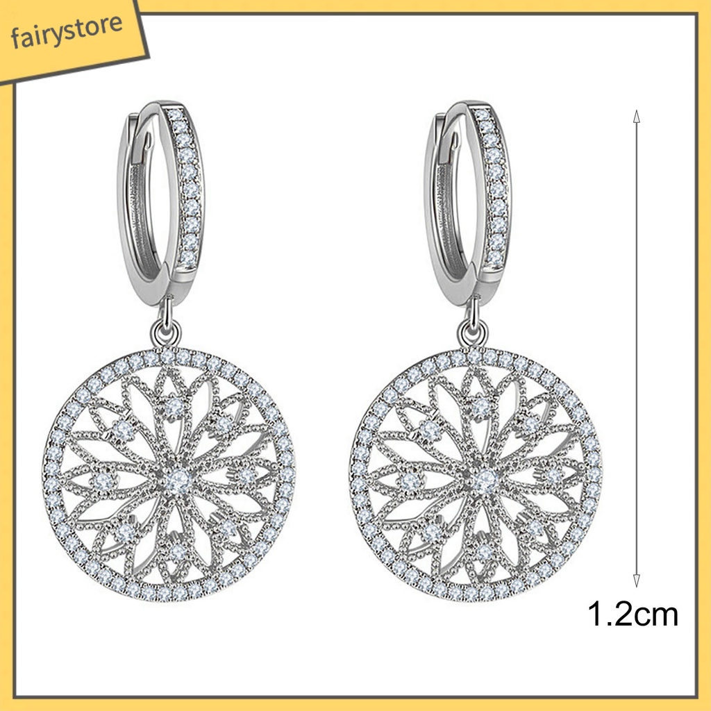 1 Đôi Bông Tai Hình Dreamcatcher Đính Đá Lấp Lánh Dành Cho Nữ