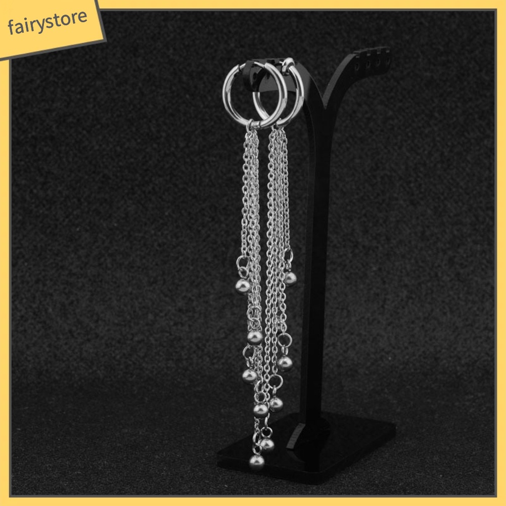 Bông Tai Dạng Kẹp Đính Hạt Bằng Thép Không Gỉ 1 Cái Cho Nam &amp; Nữ