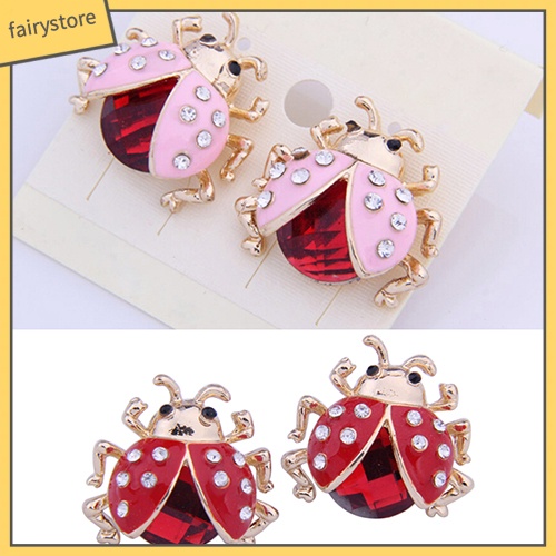 Bông Tai Hình Bọ Rùa Đính Đá Dễ Thương Cho Nữ