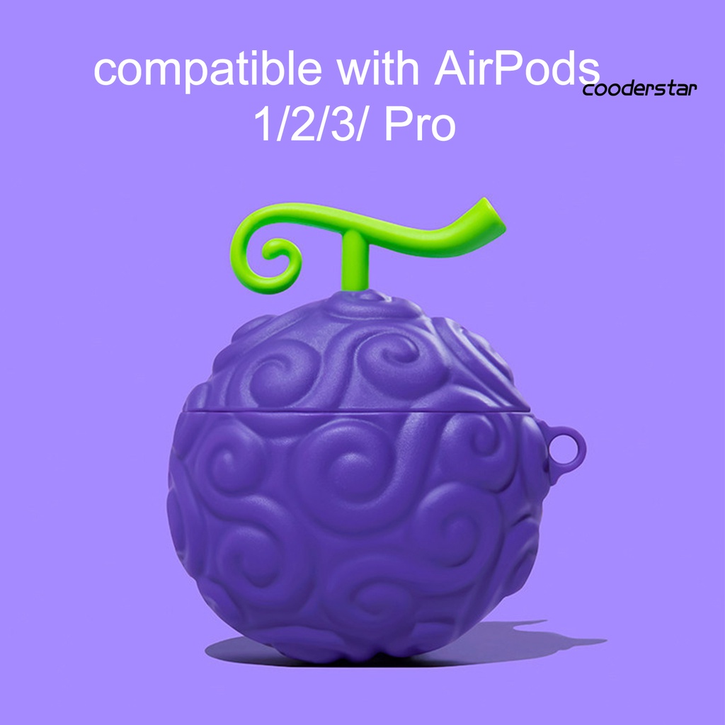 Vỏ Bảo Vệ Hộp Sạc Tai nghe không dây AirPods 1 / 2 / 3 / Pro Hình Trái Cây Ác Quỷ 3D Mềm Chống Rơi Kèm Móc Khóa