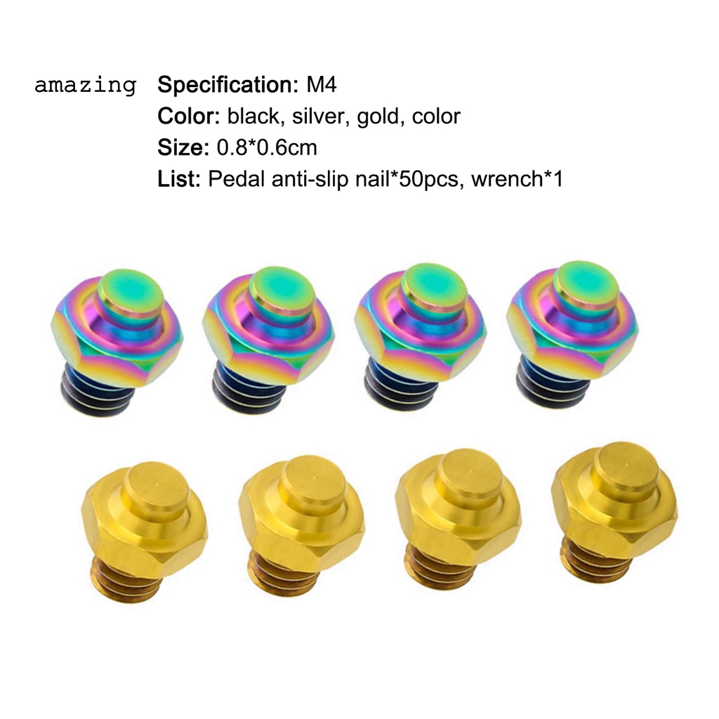 Bộ 50 Đinh Ốc Mqzi M4 Gắn Bàn Đạp Xe Đạp Leo Núi Chống Trượt Siêu Nhẹ