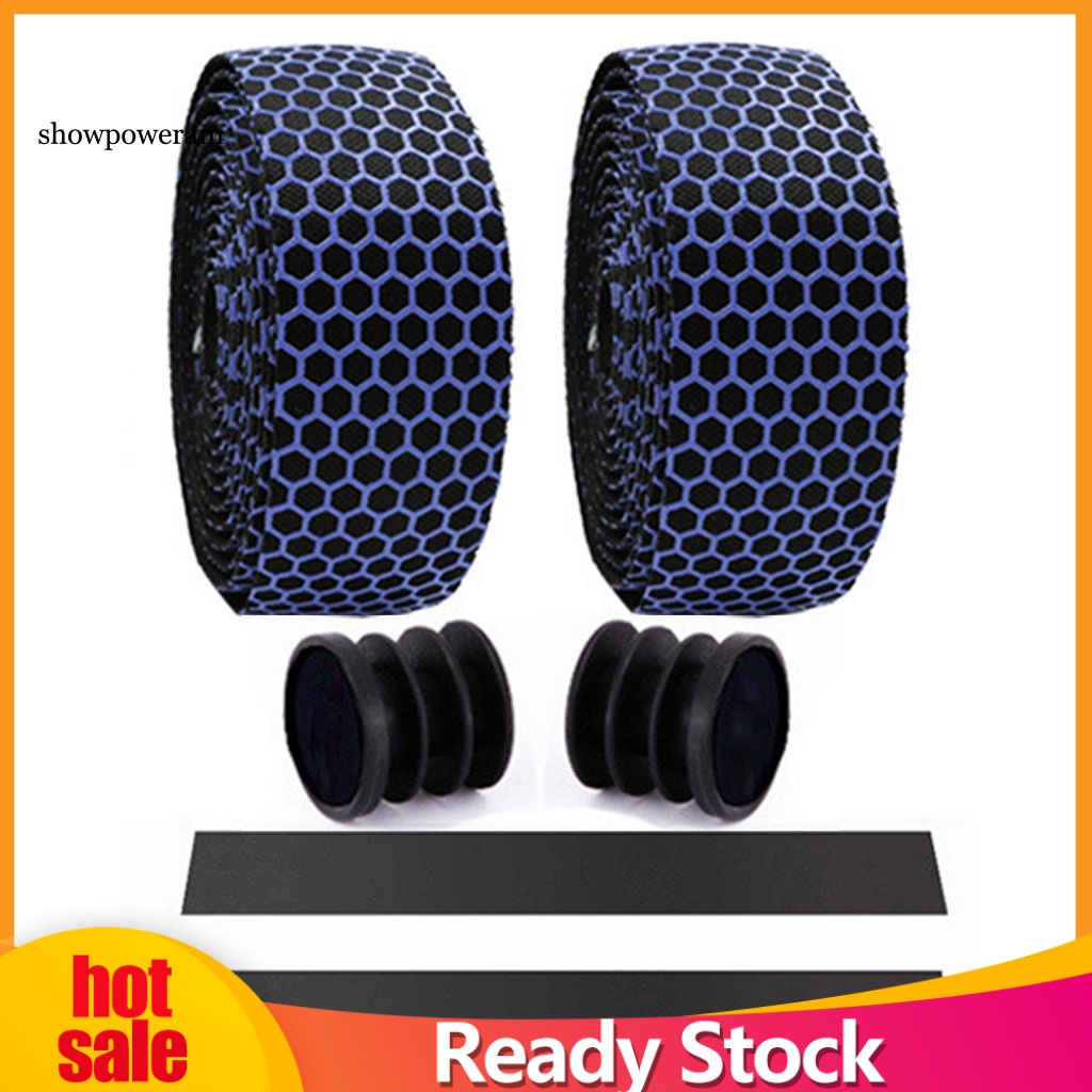 Bộ 2 Băng Quấn Tay Lái Xe Đạp Thiết Kế Kiểu Tổ Ong Thoáng Khí Mềm Mại Kèm Chốt Cắm