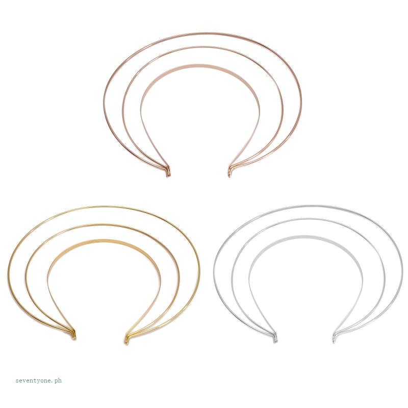 Cài Tóc Hình Vương Miện Hai Dây Bằng Kim Loại Màu Vàng / Bạc Cho Cô Dâu