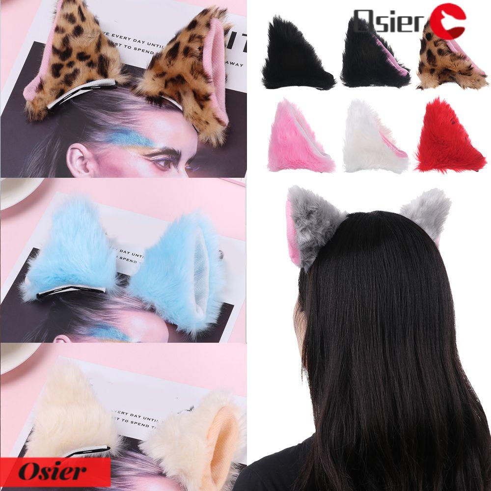 1 Cặp Kẹp Tóc Hình Tai Mèo Bằng Vải Lông Dễ Thương