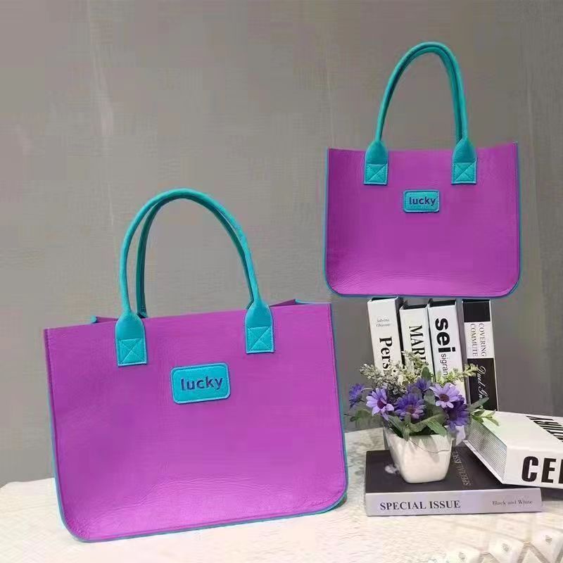 Túi Xách Mua Sắm Vải Nỉ Dày Dặn Kiểu Dáng Dễ Thương Dành Cho Nữ