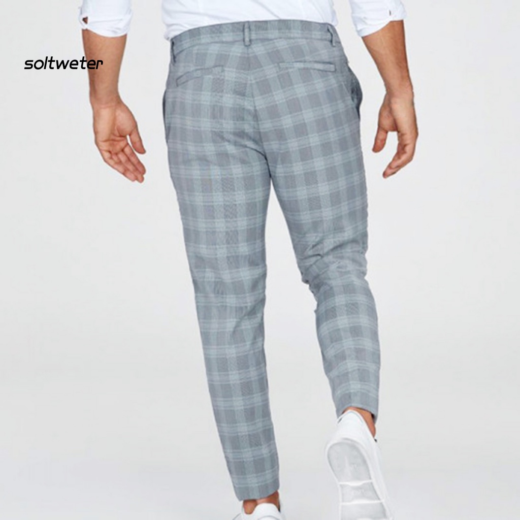 Quần Dài Dáng Rộng In Họa Tiết Caro Kiểu Vintage Thời Trang Thu Đông Cho Nam