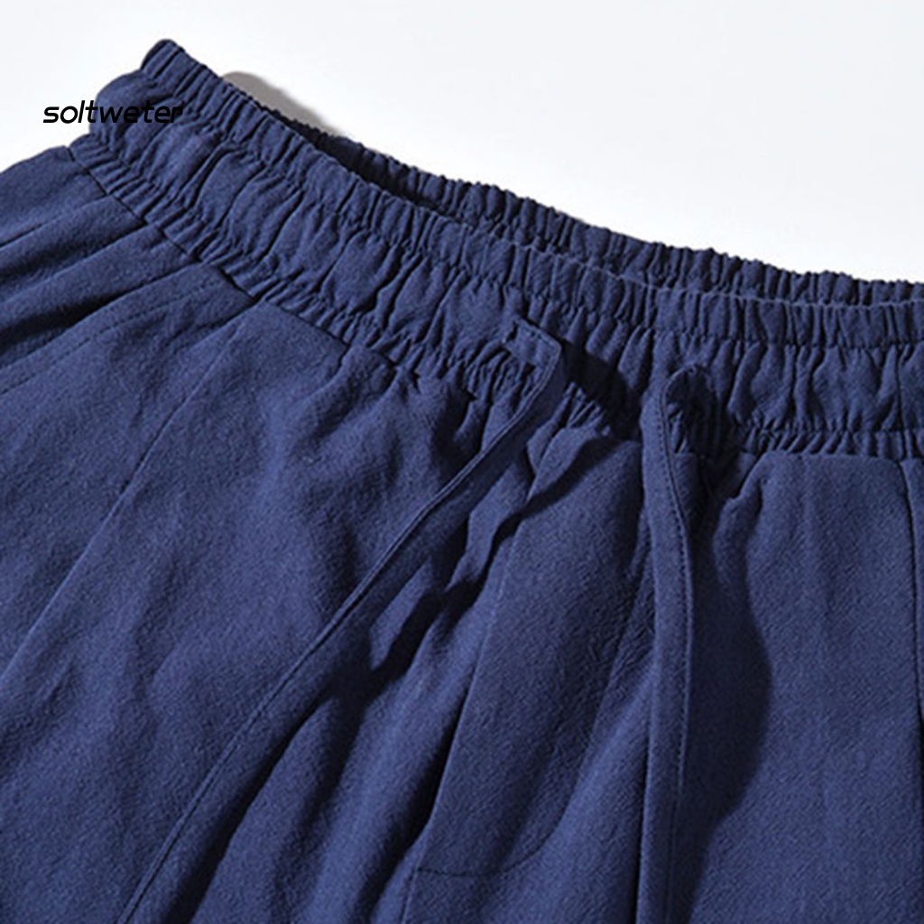 Quần Lửng Dáng Suông Có Túi Màu Trơn Phong Cách Đường Phố Mùa Hè