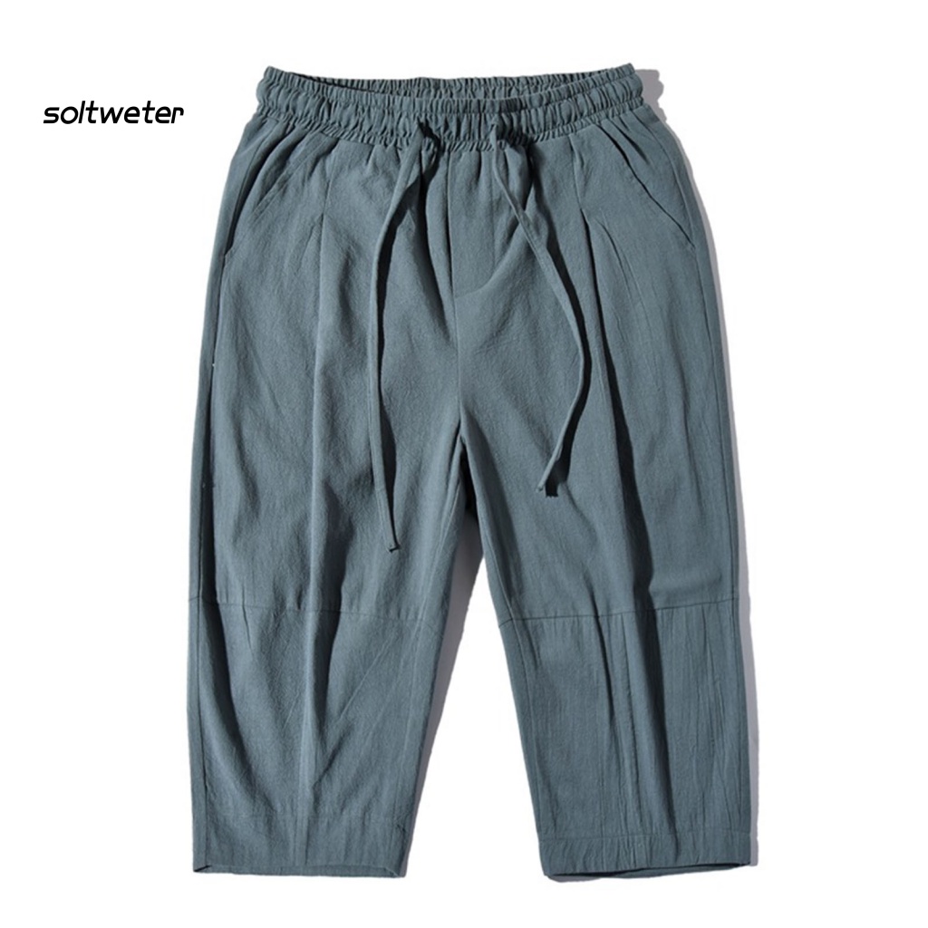 Quần Lửng Dáng Suông Có Túi Màu Trơn Phong Cách Đường Phố Mùa Hè