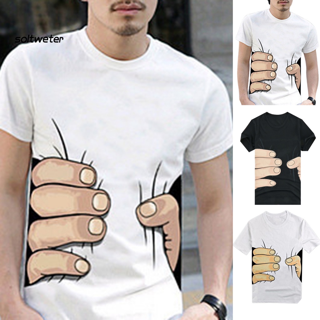 Áo Thun In Họa Tiết Hoạt Hình Vui Nhộn Thời Trang Mùa Hè Cho Nam