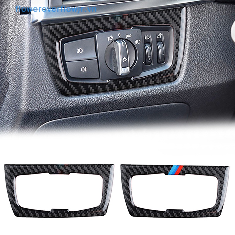 Miếng Dán Công Tắc Đèn Pha Họa Tiết Sợi Carbon Sang Trọng Cho Xe Hơi X3 Series 2013-2019