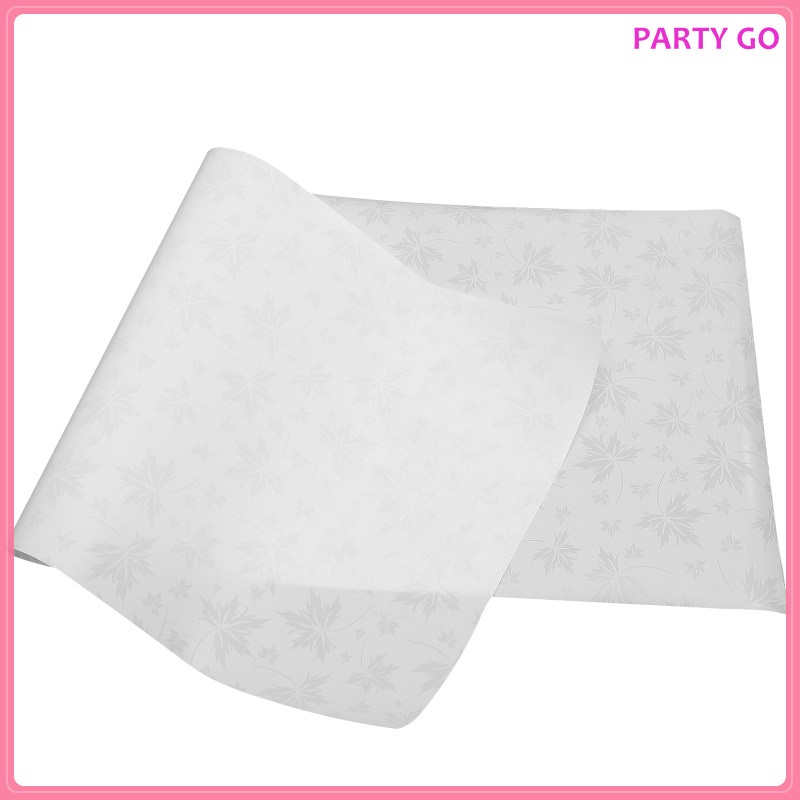 Bộ 2 Cuộn Miếng Dán Sàn Nhà Bằng Pvc Lanh Màu Trắng Hình Lá Phong 120X50X0.3CM