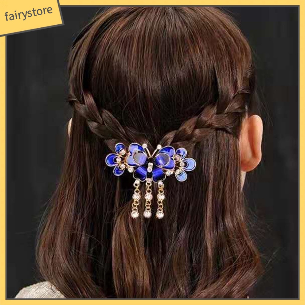 Kẹp Tóc Hình Hoa Đính Đá Lấp Lánh Phong Cách Vintage