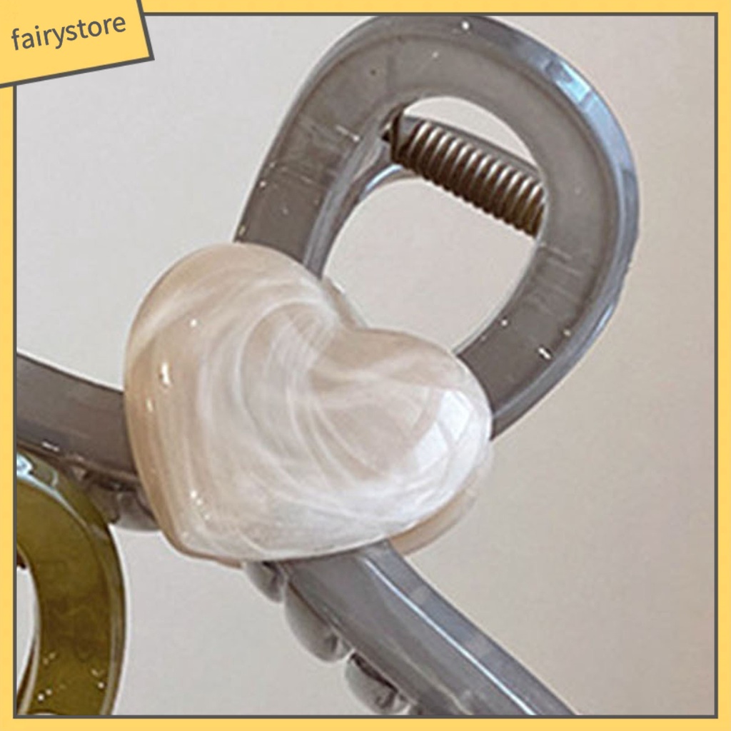 Kẹp Tóc Càng Cua Chống Trượt Hình Trái Tim Kích Thước Lớn Ổn Định Cho Nữ