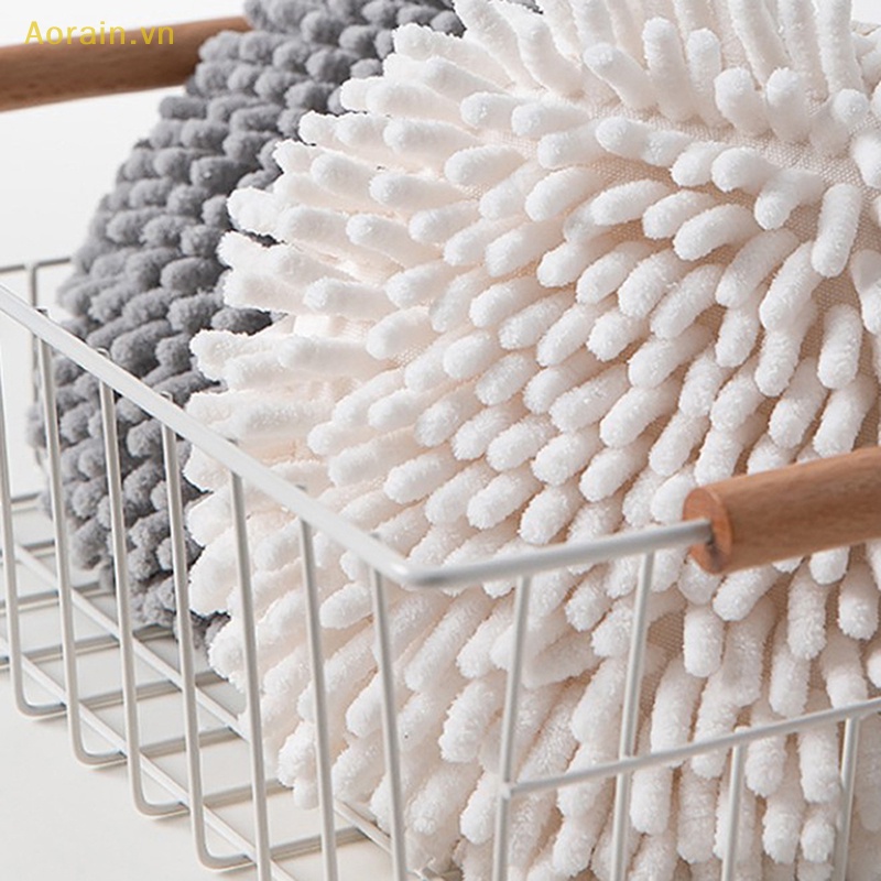 {Aorain} Khăn Lau Tay Nhà Bếp / Phòng Tắm Bằng Sợi Chenille Nhanh Khô Có Dây Treo