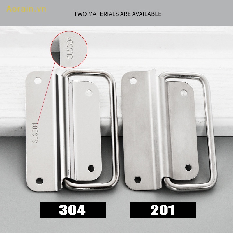 {Aorain} Tay Cầm Hộp Công Cụ Bằng Thép Không Gỉ Cứng Có Thể Gấp Lại Dễ Dàng Cài Đặt Cho Đồ Nội