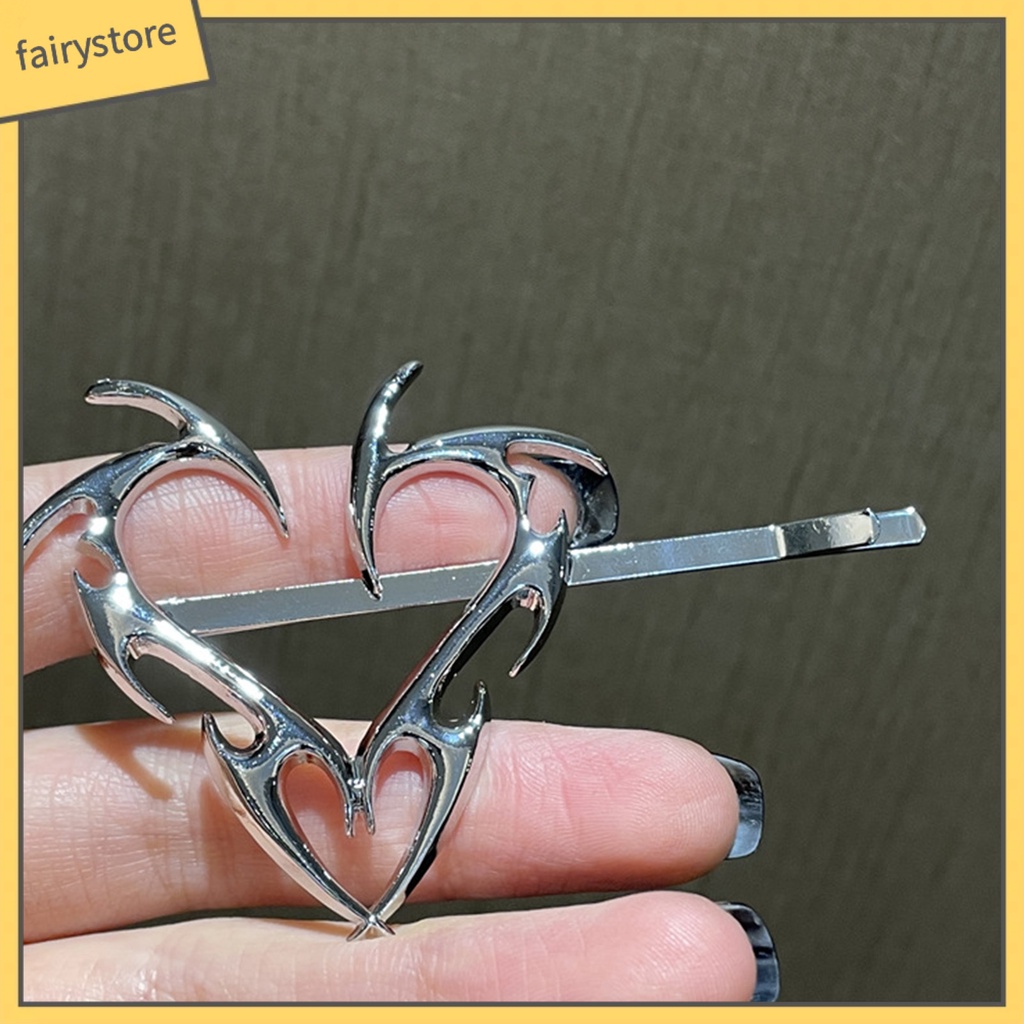 [FRO] Kẹp Tóc Dạng Phi Tiêu Hình Học Trái Tim Màu Bạc Phong Cách Hip Hop Cá Tính Tinh Tế Tốt Cho Cuộc Sống Hàng Ngày