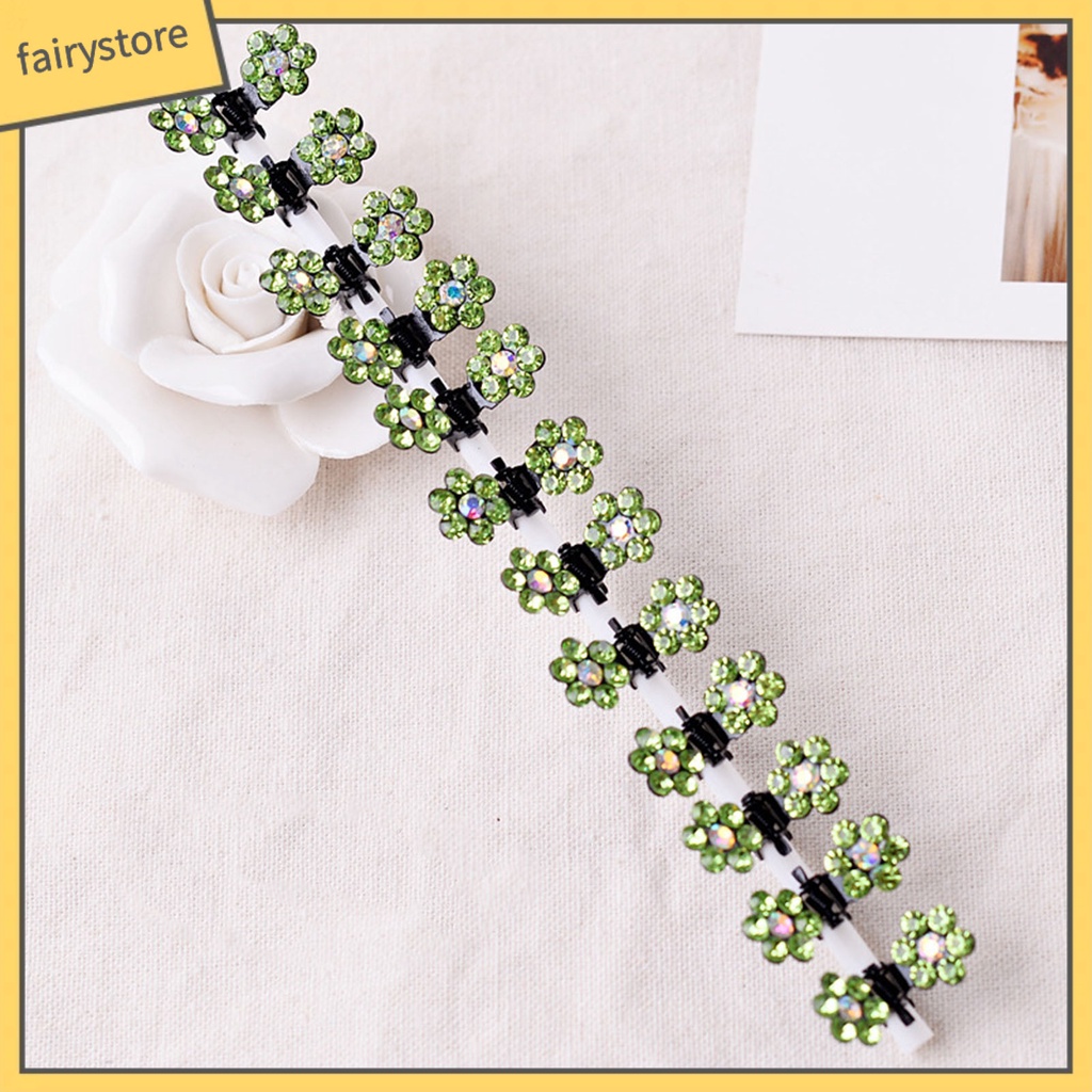 Set 12 Kẹp Tóc Hình Hoa Đính Đá Thời Trang Cho Nữ