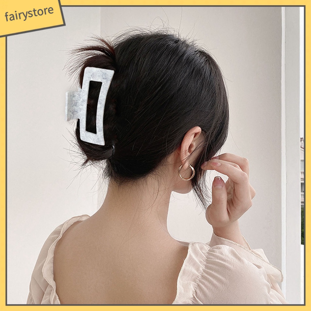 Kẹp Tóc Càng Cua Tạo Kiểu Tóc Có Răng Chống Gãy In Họa Tiết Phong Cách Vintage Thanh Lịch Dành Cho Nữ