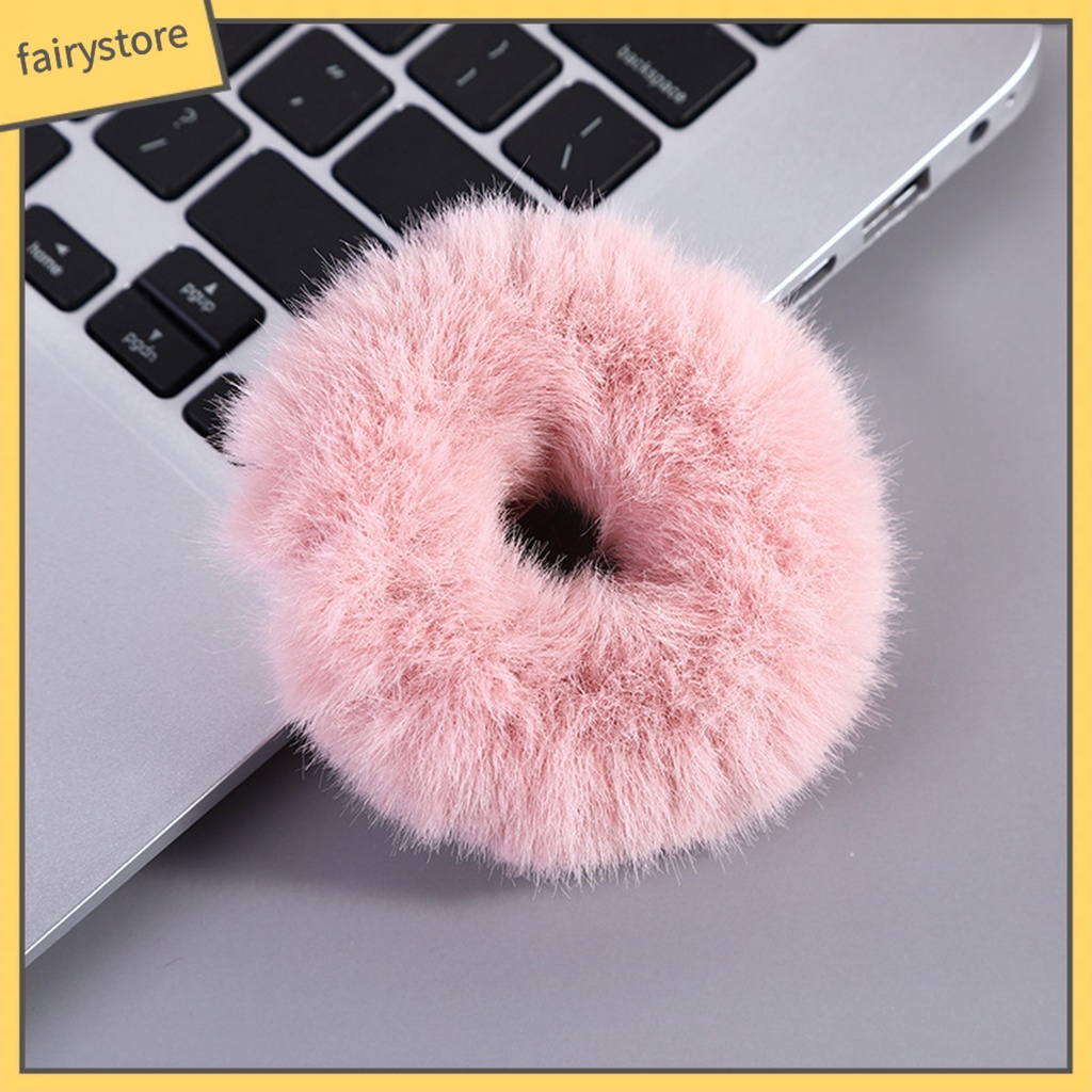 Dây Buộc Tóc Hình Bánh Donut Độ Co Giãn Cao Cho Nữ