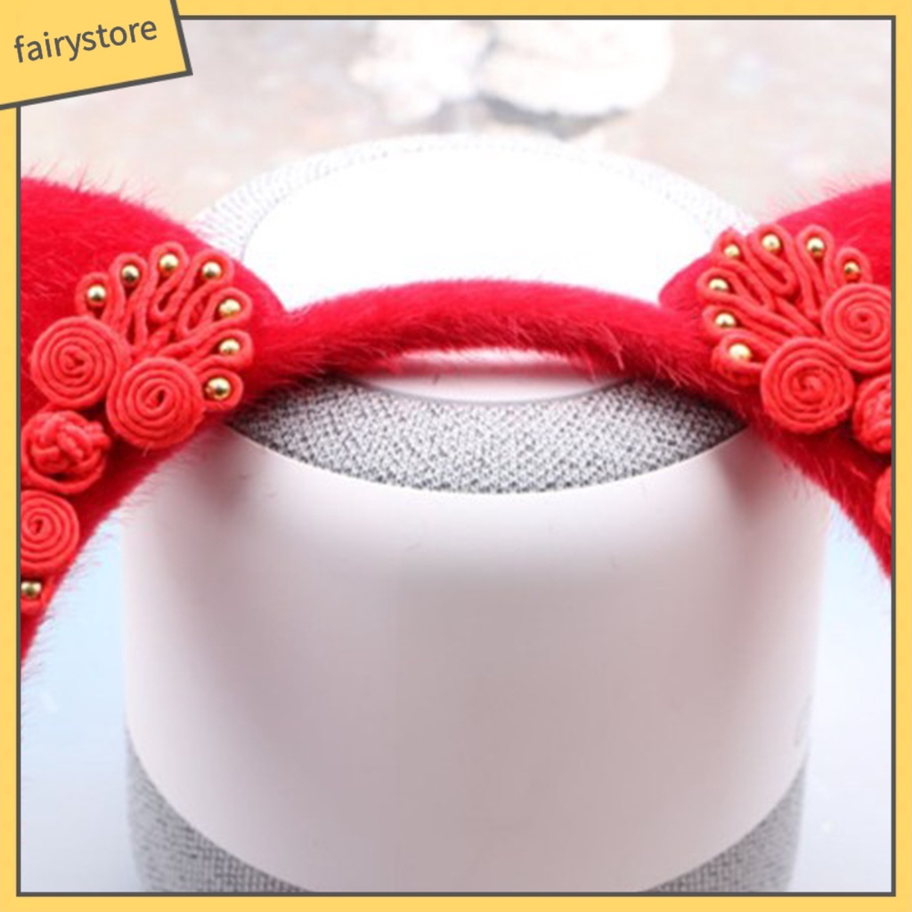 Băng Đô Cài Tóc Chống Trượt Thiết Kế Tua Rua Phong Cách Trung Hoa Mừng Năm Mới