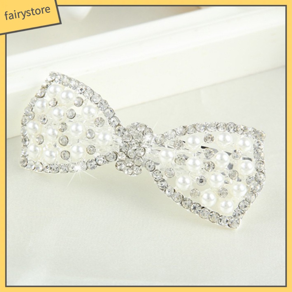 Kẹp Tóc Hình Nơ Đính Đá Thời Trang Dành Cho Nữ