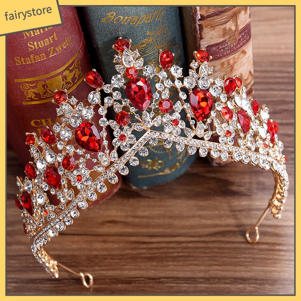 Cài Tóc Hình Vương Miện Đính Đá Lấp Lánh Cho Cô Dâu