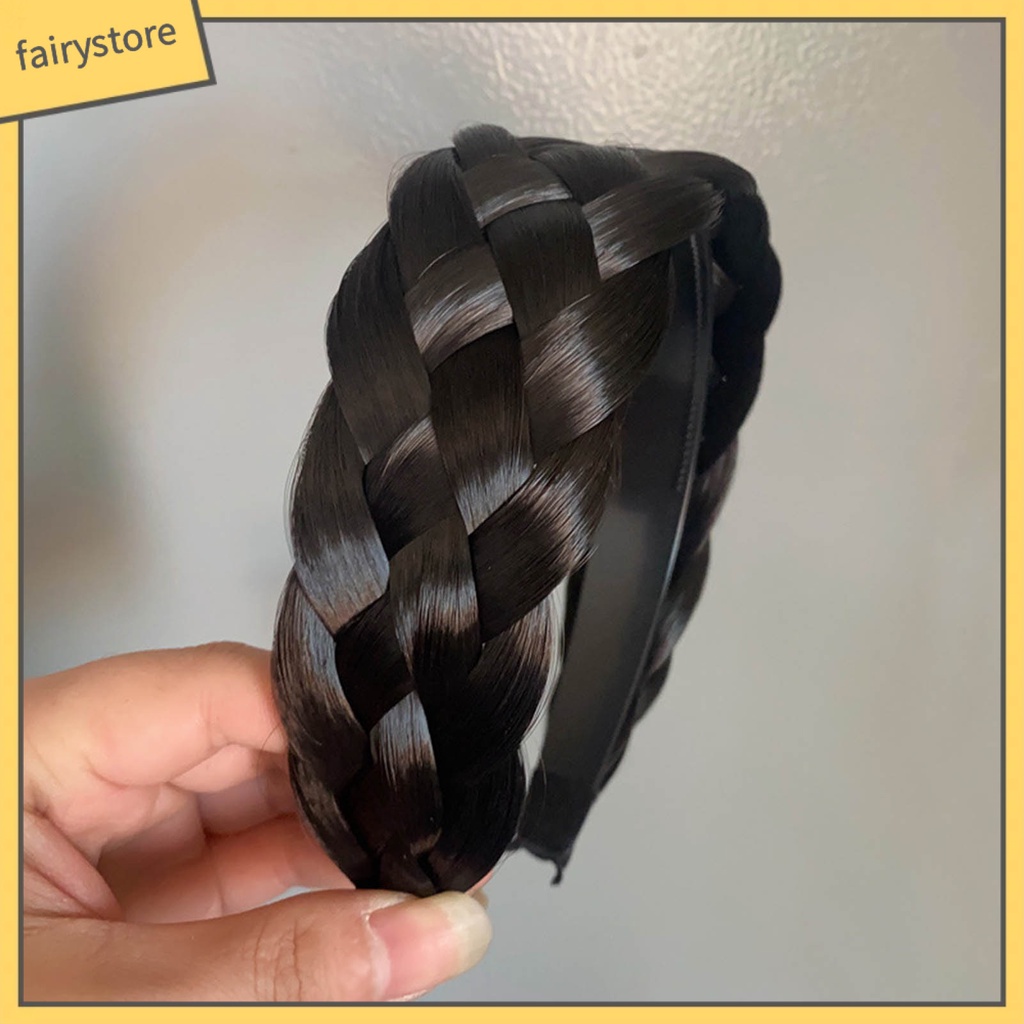 Băng Đô Cài Tóc Giả Thắt Bím Bằng Acrylic Co Giãn Tốt Thời Trang Cho Nữ