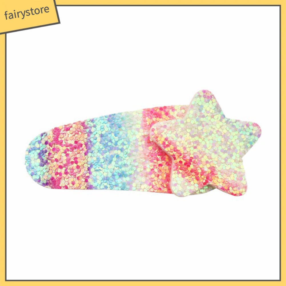 Set 4 Kẹp Tóc Hình Ngôi Sao / Giọt Nước Lấp Lánh Cho Bé Gái