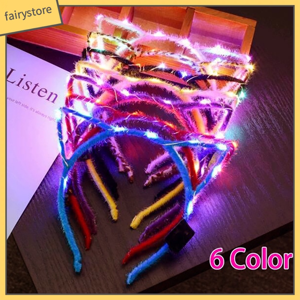 Băng Đô Tai Mèo Có Đèn LED Dễ Thương