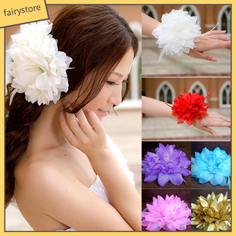 Băng Đô Hoa Cài Tóc Đính Đá Xinh Xắn Cho Cô Dâu