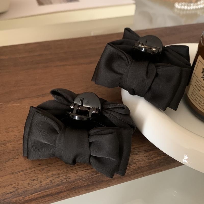 Kẹp Tóc Nơ Màu Đen Bằng Nhung Phong Cách Vintage Dành Cho Nữ