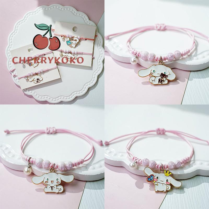 🍒🍒CHERRYKOKO Sanrio Vòng Đeo Tay Gắn Chuông Họa Tiết Chú Chó Kuromi Đáng Yêu Cho Nữ
