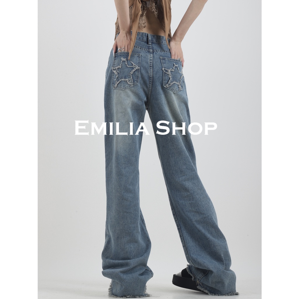 chất lượng cao EMILIA SHOP quần y2k quần ống rộng quần nữ jean 2023 New 060801 Comfortable Chic Phong cách Thanh lịch A23L0MB 36Z230909